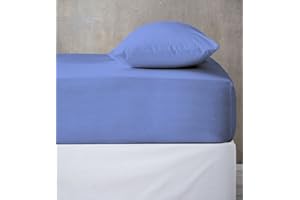 BANZAII TEXTILE INNOVATOR ONLINE Banzaii Lenzuolo sotto con Angoli Invernale Felpato in Flanella Anti-Pilling 100% Cotone Tinta Unita Una Piazza Singolo 80/90 x 200 cm Azzurro Scuro