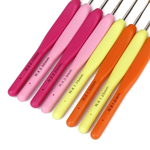 8 Größe Bunte Kunststoff Handgriff Metall Kopf Spitze Häkelnadel Nadel 1-2.75mm - 3