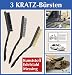 Produktbild Wenko 3er Bürsten Set, 1 x Messingbürste, 1 x Edelstahlbürste 1 x Polyamidbürste, für Grill-Roste, Schuhe, Steinfliesen oder verrostete Garten-Tore, je. ca. 22 x 2,2 x 2 cm