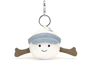 Jellycat Amuseables Golf Ball Bag Charm, 2.5 inches | Sports Plush Keychain | Gift for Sports Fans, Golf