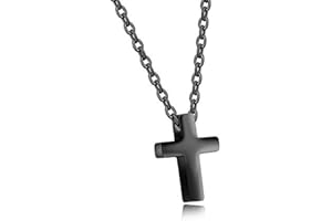 Anloo Tiny Small Cross Pendant Necklace for Boys Girls,Stainless Steel Small Crucifix Chocker Necklace for Young Toddler Kids