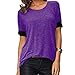 Cebbay Women Summer Fashion Casual Solid Short Sleeve O Neck Loose Fit Blouse Tops Tees t-Shirt for Sale
