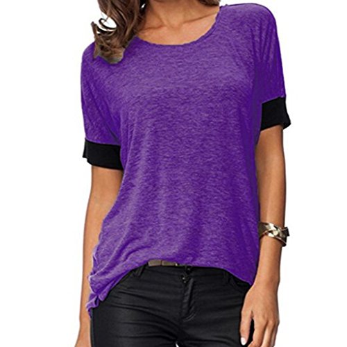 Cebbay Women Summer Fashion Casual Solid Short Sleeve O Neck Loose Fit Blouse Tops Tees t-Shirt for Sale