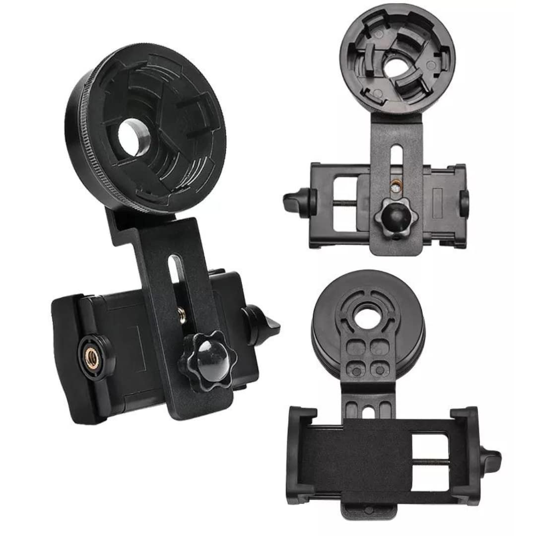 ZHIZUKA Telescope Universal Phone Mount Compatible Spotting Scope Binoculars Monocular Microscope Camera Mobile Adapter Holder Bracket Clip. Quick Photography, Record and Share The Nature.
