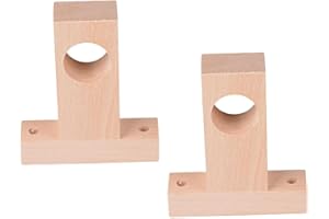Milageto 2X Staffe per aste per Tende in Legno Staffe per aste per Tende Pratico Supporto Portatile per aste in Legno Staffa per Asta Romana per Finestra, Diametro del Foro 3 cm