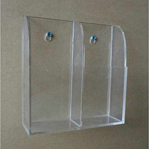 Oriskey Klar Acryl Fernbedienungshalter Fernbedienung Wandhalterung Halter Kasten Behälter Aufbewahrungs Box für TV Klimaanlage Fernbedienungen, 2 Fächer - 3