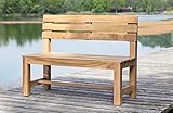 Tiefe 51 cm Linder Stabile Parkbank Gartenbank 120 cm in Premium Teak ohne Armlehne