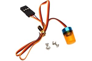 KEEDA Lumières de Police LED Clignotante Rotative Lampe pour 1/12 1/10 1/8 RC Modèle Police Pompiers Ambulance Voiture 1/14 Éclairage du Tracteur (Jaune)