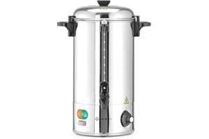 HENDI Distributeur à boissons chaudes, simple paroi, pour vin chaud et eau bouillante (pas pour chocolat chaud), 94~99°C, protection anti-chauffe à sec, 9L, 230V, 2200W, 340x227x(H)468mm, inox