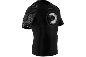 SMMASH Camicia Funzionale Uomo Rashguard Camicia Sportiva A Maniche Corte MMA Thaibox Muay Thai Kickboxing Traspirante Resistente All'Abrasione