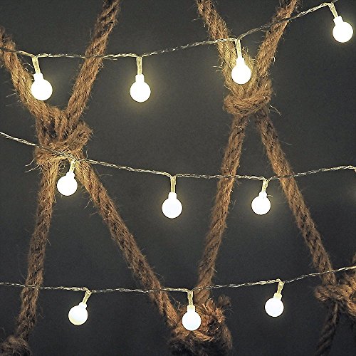 LED Lichterkette,Sunglo(TM) Globe Lichterkette Innen Deko Glühbirne 10 Meter 100er Warmweiß DC 31V Beleuchtung Kugel für Party, Weihnachten[Energieklasse A+++] - 2