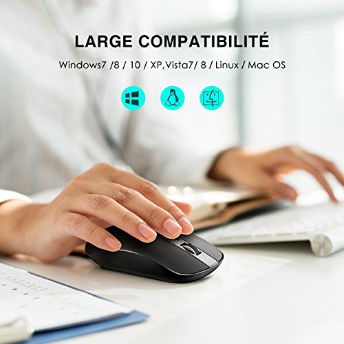 VicTsing Rat  n Inal  mbrico Delgado  2 4G con Receptor Nano  Pusaciones Silenciosas  3 Niveles de CPI  Acabado Amitoso al Piel  Perfecto para PC  Port  til  Computadora  Ordenador y Mac      Nueva Versi  n 