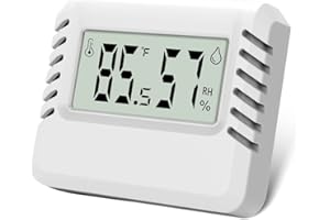 Hygrometer Innen, Pitasha Desktop Digital Thermometer mit Temperatur und Feuchtigkeitsmonitor Raumthermometer für Haus, Büro, Babyzimmer, Weinkeller, etc. (Weiß)