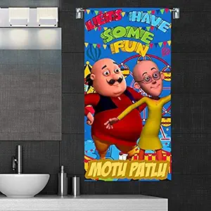 Sassoon Kids Cotton Motu Patlu Towel (Blue, 58 x 116 cm)