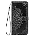Produktbild Handyhülle für Google Pixel 3a Hülle Mandala Muster Leder Tasche Flipcase Cover Silikon Schutzhülle Schutz Handytasche Skin Ständer Klapphülle Schale Bumper Deckel für Google Pixel 3a Schwarz