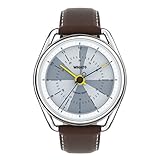 What? Perpetual Kalender Uhr: Hybrid Digital Analog Smart Uhr Armbanduhr, Braun/ Weiß
