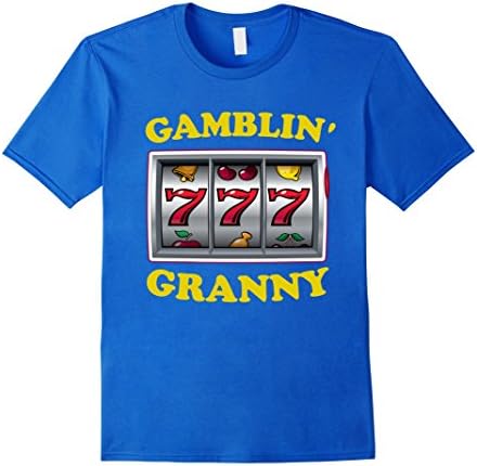 Men's Gamblin' Granny Funny Slot Machine Grandma T-Shirt XL Royal Blue