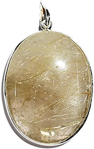 Rutile Quartz &amp; Silver Pendant