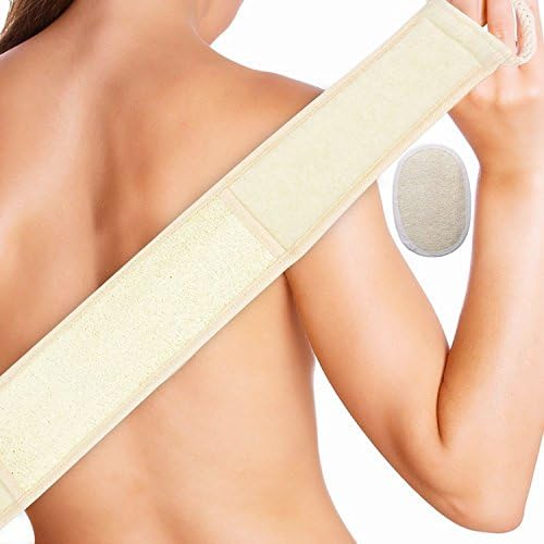 VEIERSIA Natural Loofah Lufa Shower Sponge Soap Exfoliating Loufa Bath Back Scrubber with rope, Body Brushing Scrubber, Loofa Sponge Accessories Set