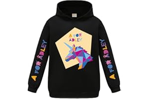 OAIXIUR Adley Merch Pink Kids Hoodie with Cartoon Horse Prints Girls Comfortable Jumper