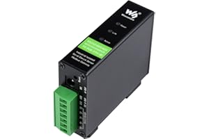 Waveshare RS232/485/422 a Ethernet, servidor serie industrial aislado de montaje en riel con función POE, soporte de puerta de enlace Modbus, múltiples modos de comunicación