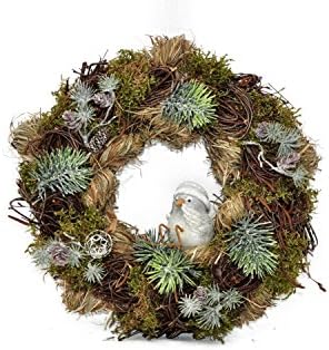 Door Wreath nature Around, welcome, ø28cm Bird Formano autumn winter