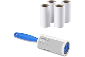 1ABOVE Lint Roller, 5 Sticky Replacement Heads with 1 Handles, Total 300 Easy Peel Sheets, Quickly Removes Animal Fur, Cat & Dog Hair, Dust & Fluff from Clothes, Furniture, Carpet…