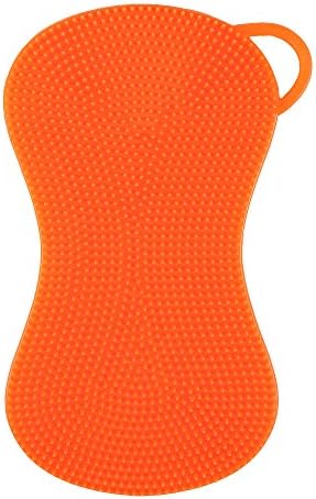 Silicone sponge large, dish sponge, scouring sponge, cleaning sponge, multifunctional sanitary sponge, design orange