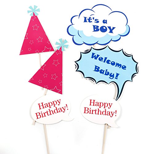 31tlg. Boy Foto Verkleidung Photo Booth Props Maske Baby Taufen Party Geburtstag Fotorequisiten Fotoautomaten Baby shower Partymitbring - 6