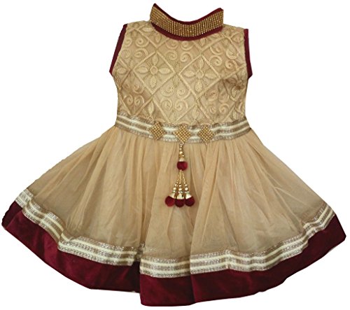 All About Pinks Baby Girls Ethnic Embellished Velvet & Net Dress (190710BM18_Gold & Maroon_12-18 months) RS.709 (65.00% Off) - Amazon