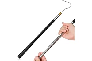 Huucozn Teleskopstange mit Haken Bootshaken Teleskop für Sonnensegel Keder Einziehbares 41 auf 150cm Teleskopstange Stange mit Haken camping Dachboden haken Teleskopstock Ziehhaken für Bodentreppen