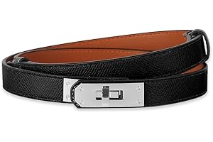 HIOQFR Cintura Donna Sottile Pelle PU Moda Cintura Vita Alta Donna Elegante Retrò Cintura Decorativa Skinny Cintura Classica Regolabile Cinturino per Vestito Pantaloni Jeans