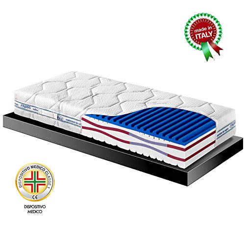 Goldflex - Splendid Night Materasso Memory Foam Singolo 80x190 6 Strati Fresh H24cm Rivestimento Silvertech Fascia 3D Sfoderabile Certificato Dispositivo Medico Detraibile Oeko-Tex Garanzia 10 Anni