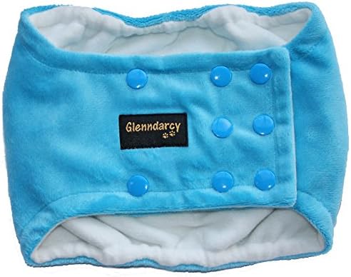 Glenndarcy Luxury Minkie Male Dog Belly Band Nappy I Carribean Blue Medium Band only