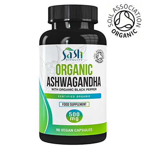 Organic Ashwaghanda 500mg KSM-66 | Premium 500mg KSM66 Root Extract Ashwangandha | 90 Vegan Capsules with Black Pepper | Natural Ayurveda Herbal Supplement | Organic & Vegan Certified | UK Made
