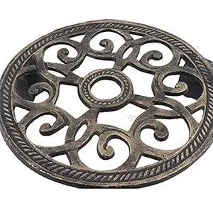 Metal Plant Caddy Heavy Duty Aluminium Plant Dolly on Round Rack Plant Stand with Rolling Wheels Garden Plant Container Indoor Outdoor Planter Trolley for Garden (Set of 1) (Copper)