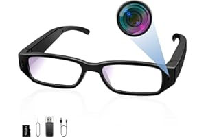 UYIKOO Cámara Espía Oculta 16GB, Gafas con Camara 1080p HD, Mini Gafas Espia Portátil Cámara de Grabación para Reuniones, Viajes, Deportes