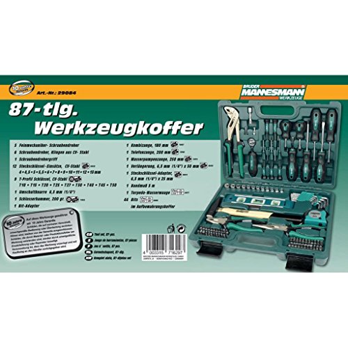 Brüder Mannesmann Werkzeuge 86-teilig Werkzeugkoffer, 1 Stück, M29084 - 2
