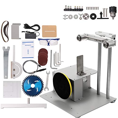 KKmoon 4-en-1 Multifonctionnel Mini Petite Scie à Table Kit Ponceuse Kit Scie Électrique Machine de Coupage Ensemble Main à Bois Banc Scie Modèle Artisanat Coupe Scie