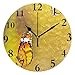 Produktbild dfegyfr Wanduhr Schmetterlinge gingen mittags Schmetterling Orange Silent Non Ticking Dekorative Runde Digitaluhren Indoor Outdoor Küche Schlafzimmer Wohnzimmer