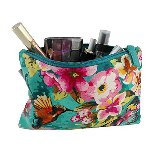 Preisvergleich Produktbild Damen Kosmetiktasche mit Kolibri Kunst-Druck / Schutzpolsterung für Glasflacons / Schminktasche perfekt für Unterwegs & Reisen / Ideale Aufbewahrung in der Handtasche / Kulturbeutel abwaschbar