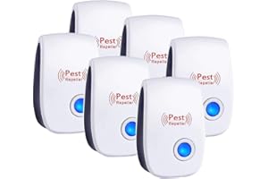 N NORA TWIPS 6 Pack Ultrasonic Pest Repeller, Mouse Repellent Indoor Ultrasonic Plug in, Insect Rodent Repellent for House, Pest Defense for Bugs, Mosquitoes, Roaches, Ants, Rodents, Mice, Spiders, and Cockroach