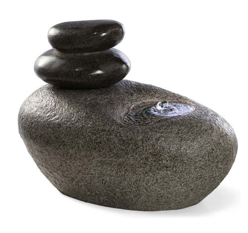 Stein Springbrunnen aus Polyresin - Garten Brunnen LED-Beleuchtung Wasserspiel