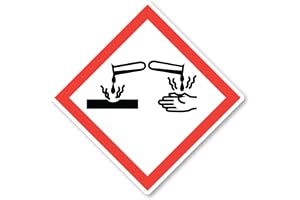 Ätande, farosymbol: UN/GHS faropiktogram – dekal: 20 cm, 1 styck
