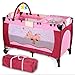 TecTake New portable child baby travel cot bed playpen with entryway -different colours- (Pink)