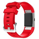 Vovotrade Neue Art und Weise Sport-Silikon-Armband-Bügel-Band für Fitbit Charge 2_Rot
