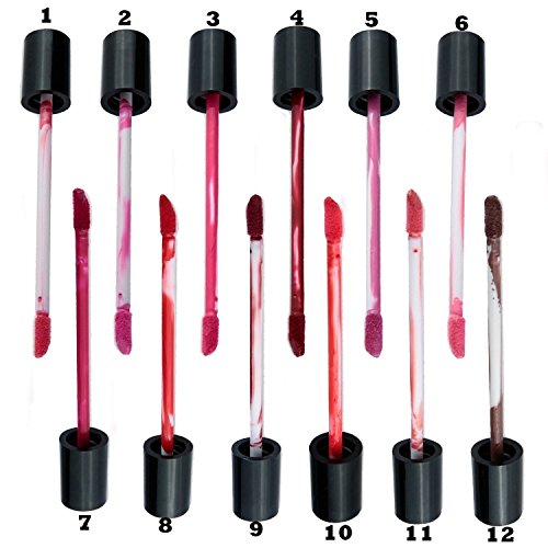 Matt Lipglosse Set ,VALUE MAKERS® Matte Liquid Lipsticks, Set aus 12 verschiedenen Farben mit Aufbewahrungstasche – wasserfest, langanhaltend, cremig – 12er Pack Lippenstifte(NET WT.12 x 4,4 g) - 7