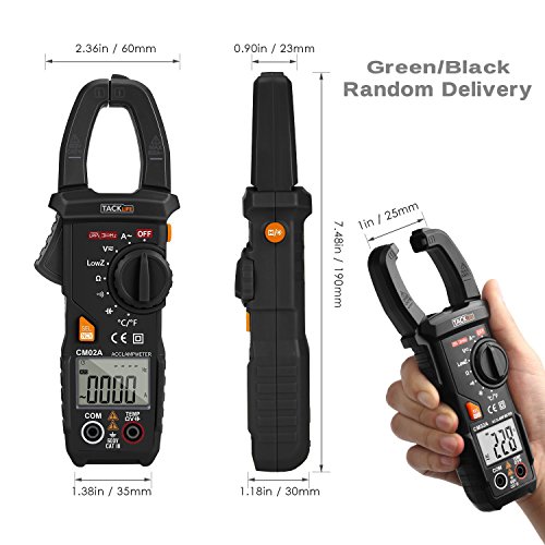 Tacklife CM02A Advanced Digital Clamp Meter Stromzange mit 6000 Counts,True RMS, Temperatur, Wechselstrom, AC / DC Spannung, Widerstand, Kapazitanz Test mit Hintergrundbeleuchtung - 2