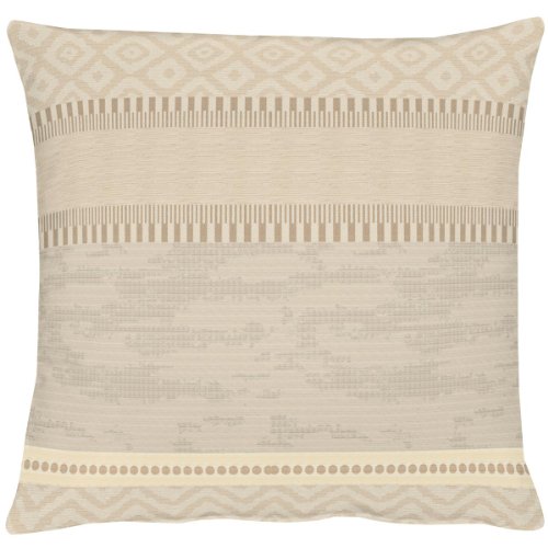 APELT Kissenhülle KITAMI Farbe 20, moderner und extravaganter Kissenbezug, hochwertige und edle Zierkissenhülle mit eingewebten elegantem Muster, aufwendige Jacquard Webung in Beige, Größe 49 x 49 cm