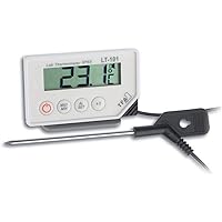 TFA Dostmann 30.1033 digitales Einstichthermometer (Weiss mit Clips für Temperaturfühler)